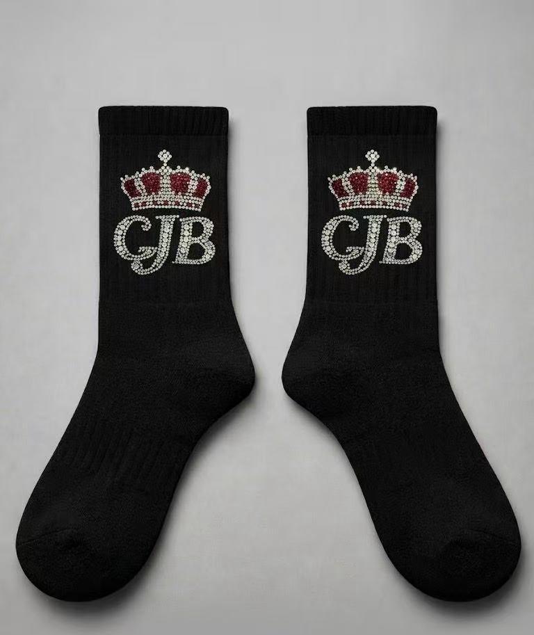 Black CJB Rhinestone Socks