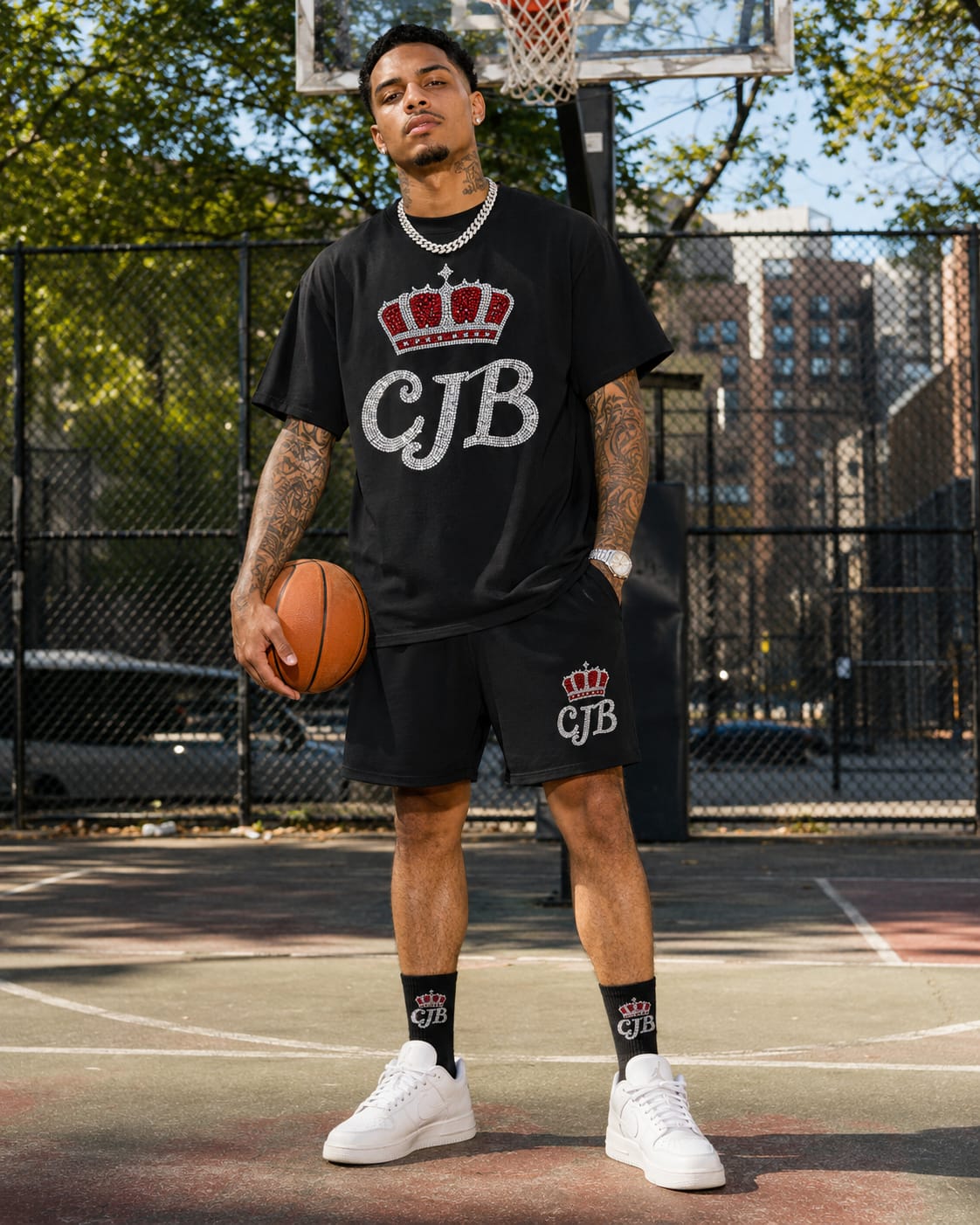 Black CJB Rhinestone T-Shirt