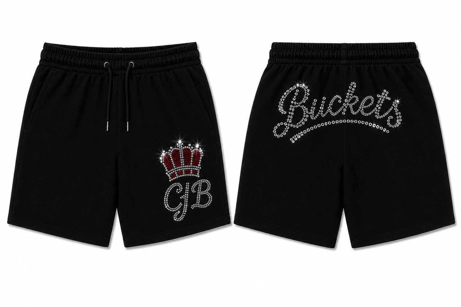 Black CJB Rhinestone Shorts