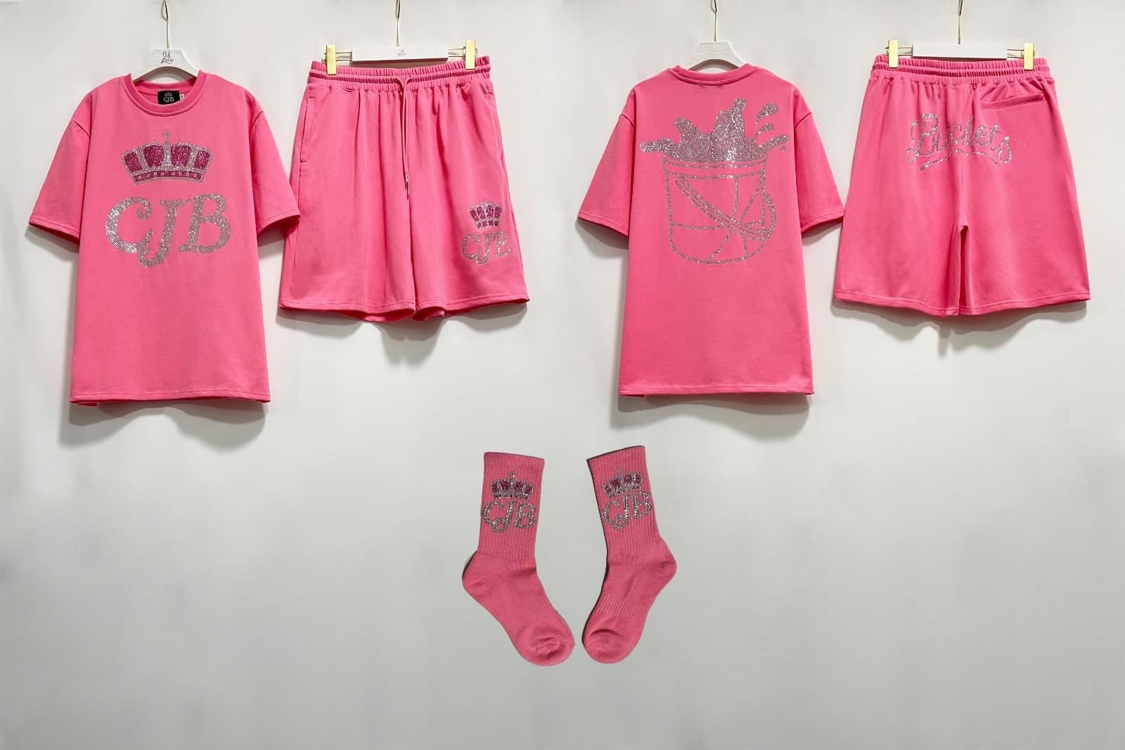 CJB Complete Pink Three-Piece Short Set